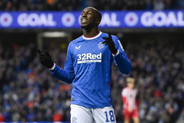 Rangers' Glen Kamara celebrates scoring his first goal of the season in the 2-0 win over St Johnstone. (Photo by Rob Casey / SNS Group)