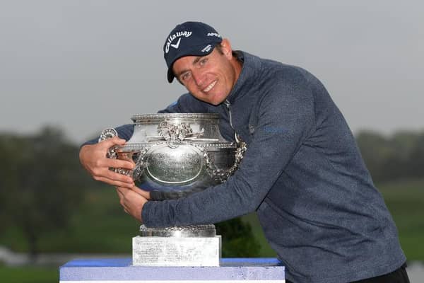 Nicolas Colsaerts of Belgium celebrates after winning the 2019 Amundi Open de France at Golf National. Picture: Ross Kinnaird/Getty Images.