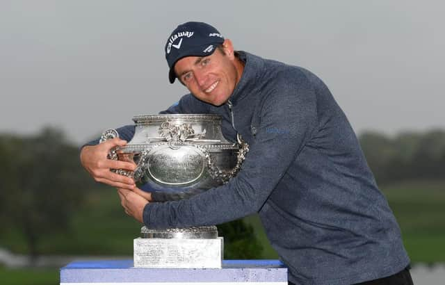 Nicolas Colsaerts of Belgium celebrates after winning the 2019 Amundi Open de France at Golf National. Picture: Ross Kinnaird/Getty Images.