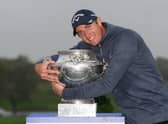Nicolas Colsaerts of Belgium celebrates after winning the 2019 Amundi Open de France at Golf National. Picture: Ross Kinnaird/Getty Images.