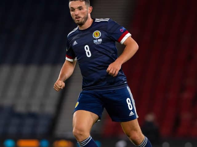 Scotland's John McGinn in action during the UEFA Nations League match between Scotland and Israel at Hampden  (Photo by Alan Harvey / SNS Group)