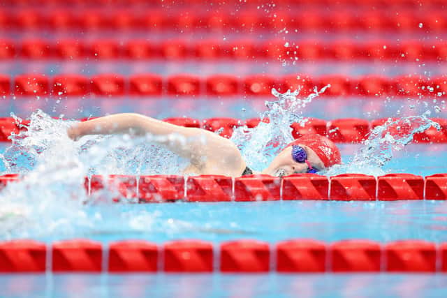 Toni Shaw finished third to take the bronze medal in the Women's 400m Freestyle - S9 heat.