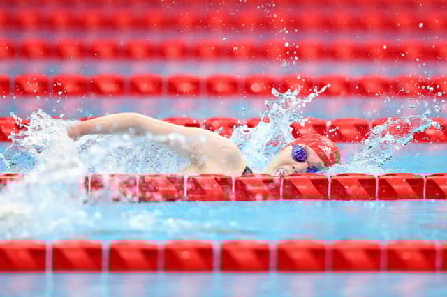 Toni Shaw finished third to take the bronze medal in the Women's 400m Freestyle - S9 heat.