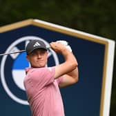 Ludvig Aberg in action during the third round of the BMW PGA Championship at Wentworth Club. Picture: Ross Kinnaird/Getty Images.