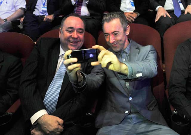 Will independence-supporting celebrities who live abroad such as actor Alan Cumming, seen with former First Minister Alex Salmond in 2012, back Arbroath campaign? (Picture: Andy Buchanan/AFP/GettyImages)