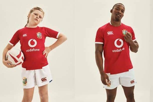 Players from Moseley Rugby Club model the new British & Irish Lions jersey. Picture: Canterbury