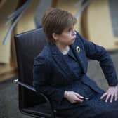First Minister Nicola Sturgeon during a session of First Minster's Questions in the debating chamber of the Scottish Parliament earlier this year.  (Photo byJane Barlow-Pool/Getty Images)