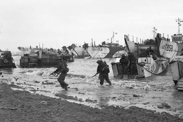 British troops arrive at Gold Beach, Normandy, on June 6 1944, the same beach where Cyril Bird landed on D Day. PIC: CC/IWM.