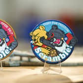 Badges depicting a Formosan black bear holding a Taiwanese flag punching Winnie-the-Pooh are being worn by some of Taiwan's air force pilots as a defiant message to Chinese leader Xi Jinping (Picture: Sam Yeh/AFP via Getty Images)