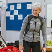 Judy Murray with pupils from St Margaret's School for Girls, Aberdeen, as part of Scottish Women and Girls in Sport Week. Picture: Conor Ross