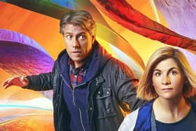 John Bishop as Dan with Jodie Whittaker as Doctor Who   Pic: BBC Studios/Zoe McConnell