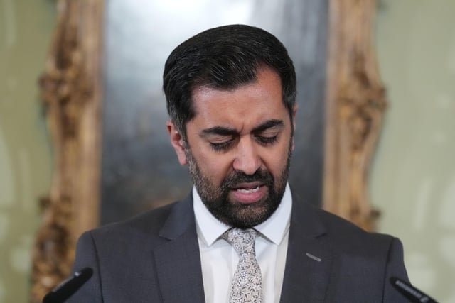 First Minister Humza Yousaf outlines how he will remain in the role until a successor is chosen during his resignation statement at Bute House. Picture: Andrew Milligan/PA Wire