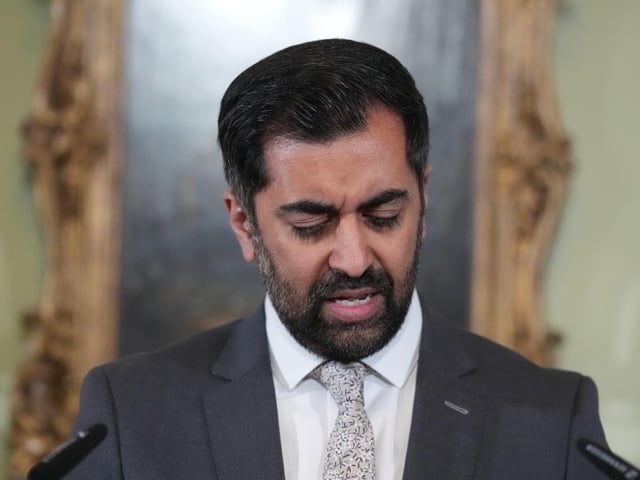 First Minister Humza Yousaf outlines how he will remain in the role until a successor is chosen during his resignation statement at Bute House. Picture: Andrew Milligan/PA Wire