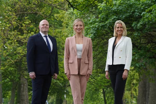 Left to right are Bob Duncan, Laura Mathieson, and Christine Falconer from Rettie's new Edinburgh South branch. Picture by Stewart Attwood