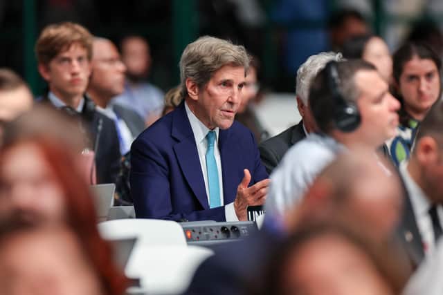 John Kerry, United States Special Presidential Envoy for Climate, attends the UNFCCC Formal Opening of COP28 at the UN Climate Change Conference.