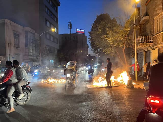 Protests against the Iranian regime, like this one in Tehran on Saturday, have been held across the country in recent weeks (Picture: AFP via Getty Images)