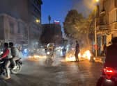 Protests against the Iranian regime, like this one in Tehran on Saturday, have been held across the country in recent weeks (Picture: AFP via Getty Images)