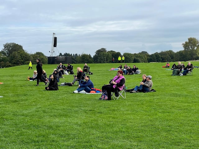 People start to gather as the footage of the day begins.