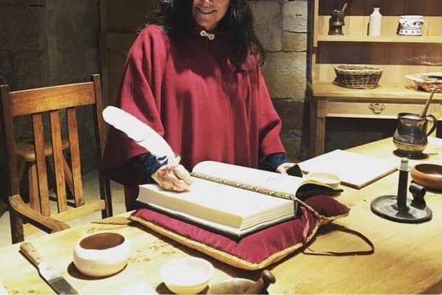 Outlander author Diana Gabaldon on a trip to Fife filming locations for the television series in 2019. PIC: Contributed.