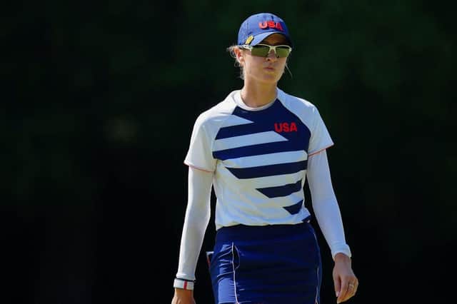 USA's Nelly Korda during the second round of the womens event in the Tokyo 2020 Olympic Games at the Kasumigaseki Country Club in Kawagoe. Picture: Yoshi Iwamoto/AFP via Getty Images.