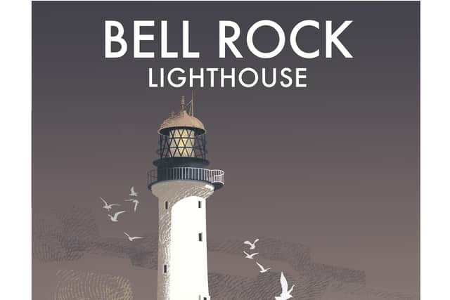 Bell Rock lighthouse, illustration by Roger O'Reilly