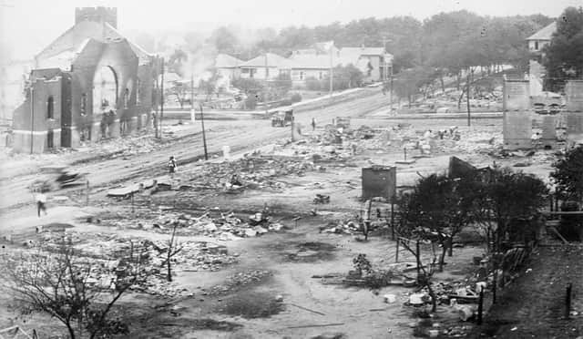 The aftermath of the massacre, which claimed the lives of as many as 300 African Americans and devastated a prosperous black community. Picture: AFP/Library of Congress/Handout