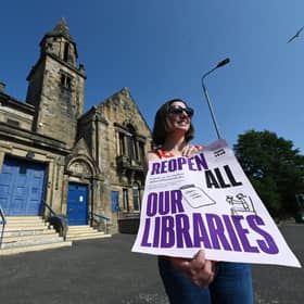 Campaigns to reopen closed libraries in Glasgow in August 2021. Picture: John Devlin/JPIMedia