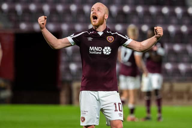 Liam Boyce will lead the line for Hearts at Celtic. (Photo by Ross Parker / SNS Group)
