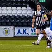 Alfredo Morelos pounces on an error by St Mirren captain Joe Shaughnessy to put Rangers 2-0 up. (Photo by Alan Harvey / SNS Group)