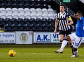 Alfredo Morelos pounces on an error by St Mirren captain Joe Shaughnessy to put Rangers 2-0 up. (Photo by Alan Harvey / SNS Group)