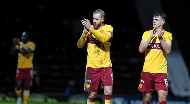 Motherwell's Kevin van veen at full time against Livingston.  (Photo by Alan Harvey / SNS Group)