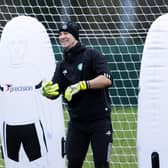 Joe Hart trains ahead of Celtic's match against Motherwell on Sunday.