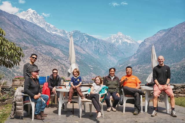 The family who are in Nepal, are taking each day as it comes and don't have plans to come home to Scotland too soon