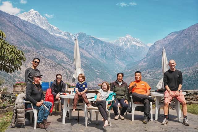 The family who are in Nepal, are taking each day as it comes and don't have plans to come home to Scotland too soon