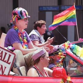 Members of the Stonewall Veterans Association take part in a Lesbian and Gay Pride March in New York (Picture: Stan Honda/AFP via Getty Images)