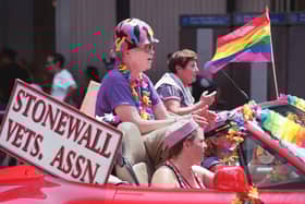 Members of the Stonewall Veterans Association take part in a Lesbian and Gay Pride March in New York (Picture: Stan Honda/AFP via Getty Images)