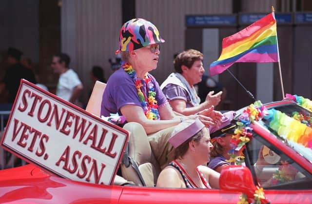 Members of the Stonewall Veterans Association take part in a Lesbian and Gay Pride March in New York (Picture: Stan Honda/AFP via Getty Images)