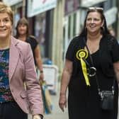 First Minister Nicola Sturgeon in Dunfermline. Picture: Lisa Ferguson