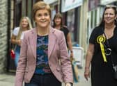 First Minister Nicola Sturgeon in Dunfermline. Picture: Lisa Ferguson