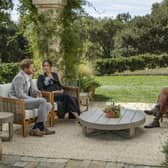 Duke and Duchess of Sussex during their interview with Oprah Winfrey which was broadcast in the US on March 7 picture: Joe Pugliese/Harpo Productions