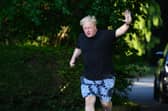 Boris Johnson is seen on his morning run on June 15
