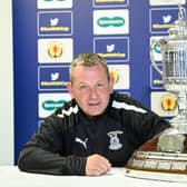 Inverness manager Billy Dodds poses with the Scottish Cup ahead of Saturday's final against Celtic at Hampden.  (Photo by Rob Casey / SNS Group)
