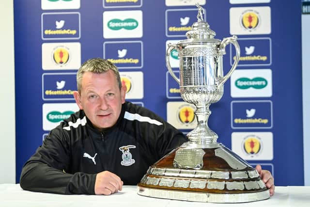 Inverness manager Billy Dodds poses with the Scottish Cup ahead of Saturday's final against Celtic at Hampden. (Photo by Rob Casey / SNS Group)