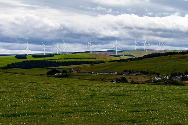 This montage shows how the proposed Greystone Knowe wind farm would look from Nettlingflat in the Scottish Borders. Picture: Dougie Johnston