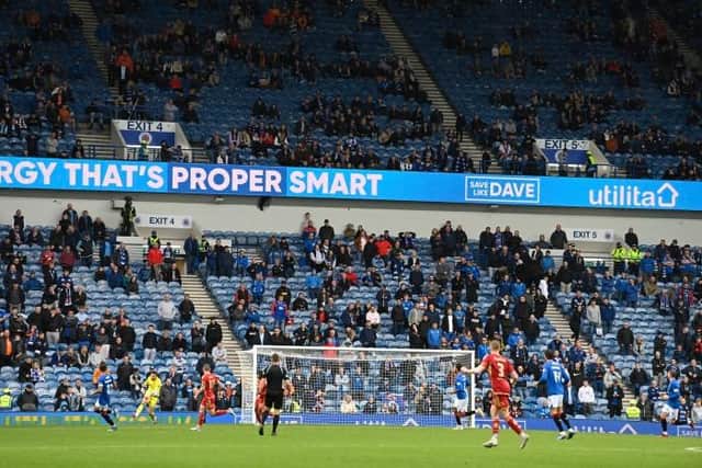 An empty looking Ibrox towards the end of Rangers defeat to Aberdeen. (Photo by Rob Casey / SNS Group)