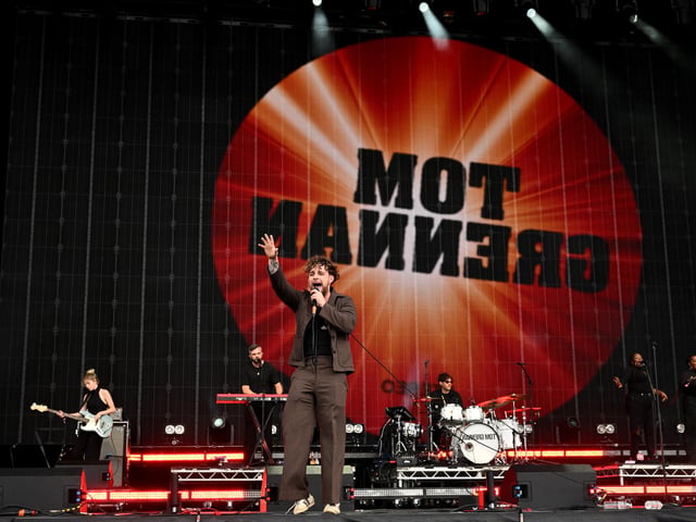 Tom Grennan performs on the main stage (Photo by Jeff J Mitchell/Getty Images)