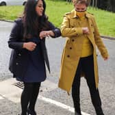 First Minister of Scotland and SNP leader Nicola Sturgeon and Anum Qaisar-Javed in Airdrie during campaigning for the Airdrie and Shotts by-election.