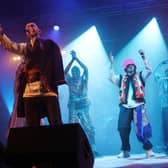 Kalush Orchestra, Eurovision winners from Ukraine, performing their first UK gig at Shangri-La's Truth Stage, during the Glastonbury Festival at Worthy Farm in Somerset.
