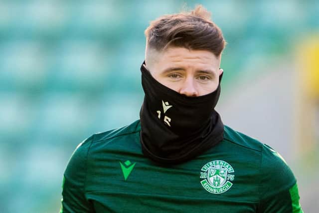 Hibs striker Kevin Nisbet is set to see out the season at the Easter Road club after deal to switch to Birmingham City broke down. Photo by Paul Devlin / SNS Group