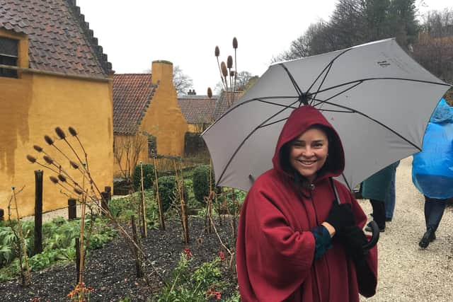 Outlander author Diana Gabaldon on a trip to Culross in Fife in 2019. PIC: Contributed.